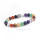 Gros coloré Chakra élastique perles Bracelets avec breloques Bouddha/Lion Bracelet